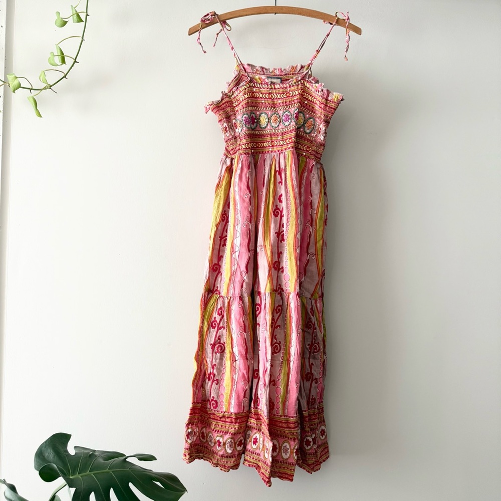 Bell by Alicia Bell smocked‎ midi dress (m)